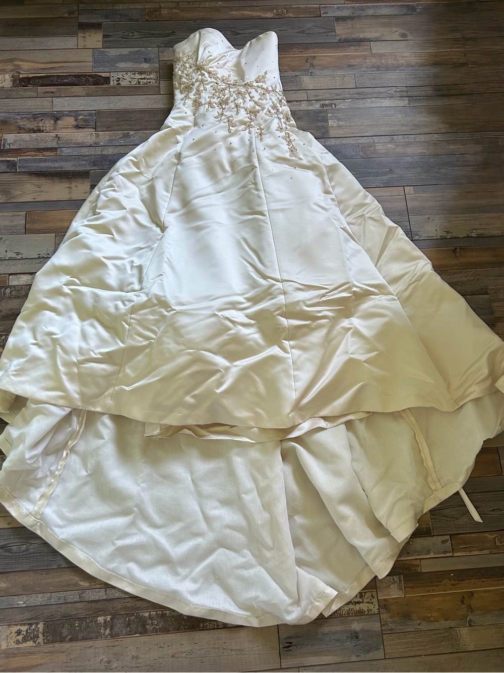 Strapless Ivory Embellished Ball Gown Wedding Dress